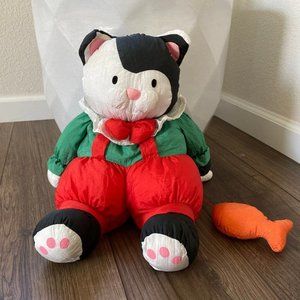 Department 56 Nylon Holiday Christmas Cat Plush Puffy Stuffed plush Animal Toy